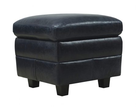 Luke Leather Furniture - Ottomans - Anya in 3511 Midnight Blue (image for) Luke Leather Furniture - Ottomans - Anya in 3511 Midnight Blue
